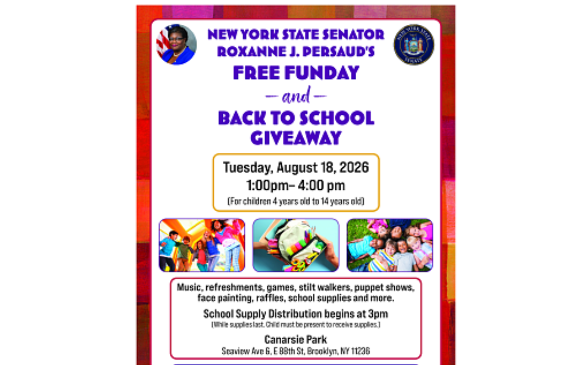 Event Bookmobile @ Senator Persaud’s Free Fun Day & Back-to-School Giveaway